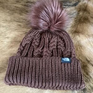 The North Face Big Chunky Knit Design Puff Ball Top Hat